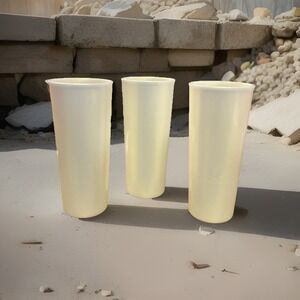 Vintage Tupperware Cups Set Of 3 Iridescent Pearl White